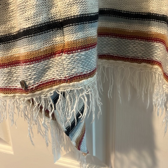 Rip Curl Cardigan Boho Sweater Rust cream Stripe Small - Picture 5 of 5